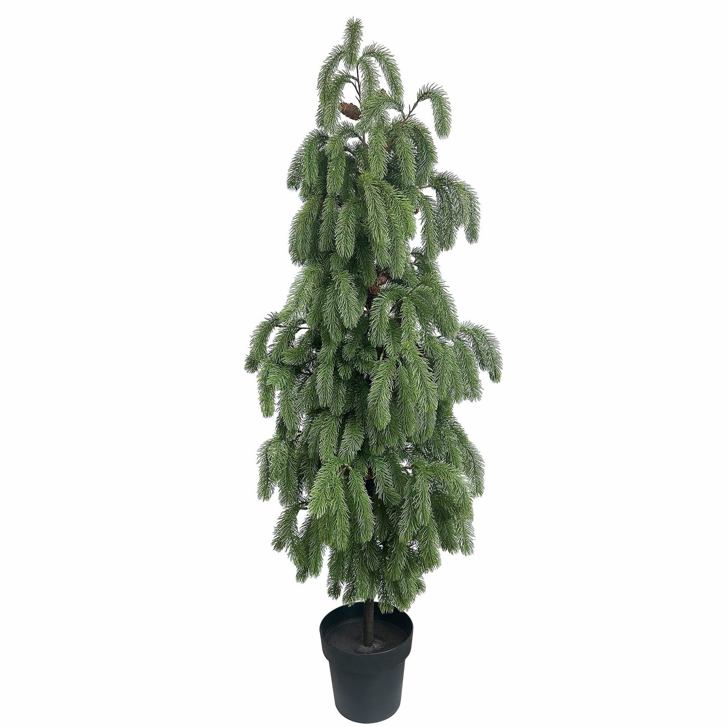 5FT Artificial Norfolk Pine Tree 1-Pack, Real Touch Faux Potted Plants in Black Pot, Fake Christmas Greenery for Indoor Outdoor Front Porch, Entryway, Year-Round Home Decor & Housewarming Gift