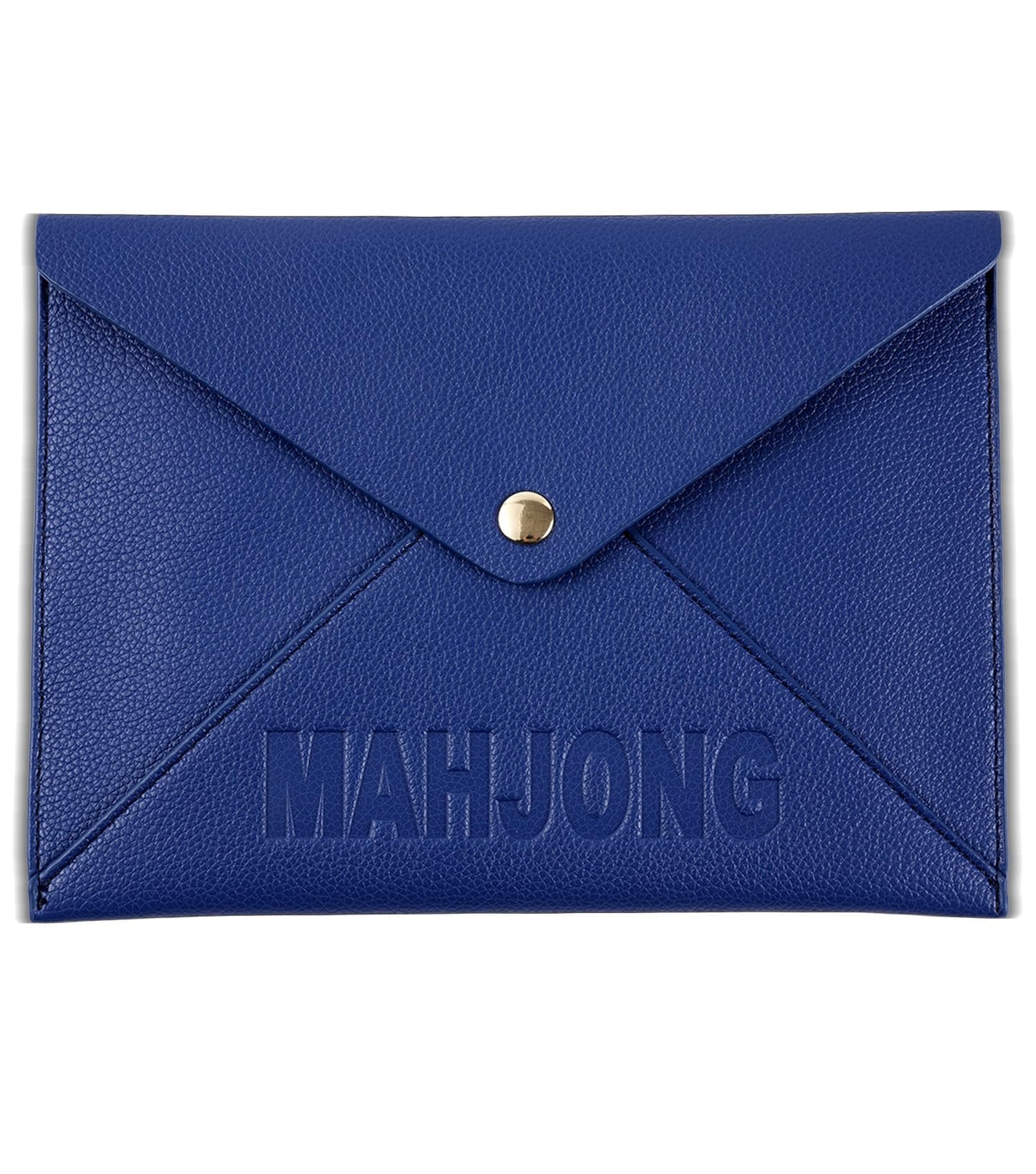 Vegan Leather Mahjong Card Sleeve Holder, Fits Most Mahjong Cards, Line Readers & Shuffler Cards, Gift Box Included, Perfect Mah jong Gift & Accessories for Men Women (Navy Blue, 8.6 * 6.3 in)