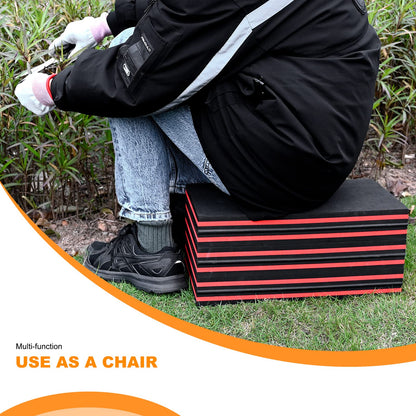 FOSHIO Foldable EVA Mat With Carrying Handles for Working Under Car, Kneeling, Garage, Picnicking, Gardening, Foam Sleeping for Camping, Home Gym (Red)