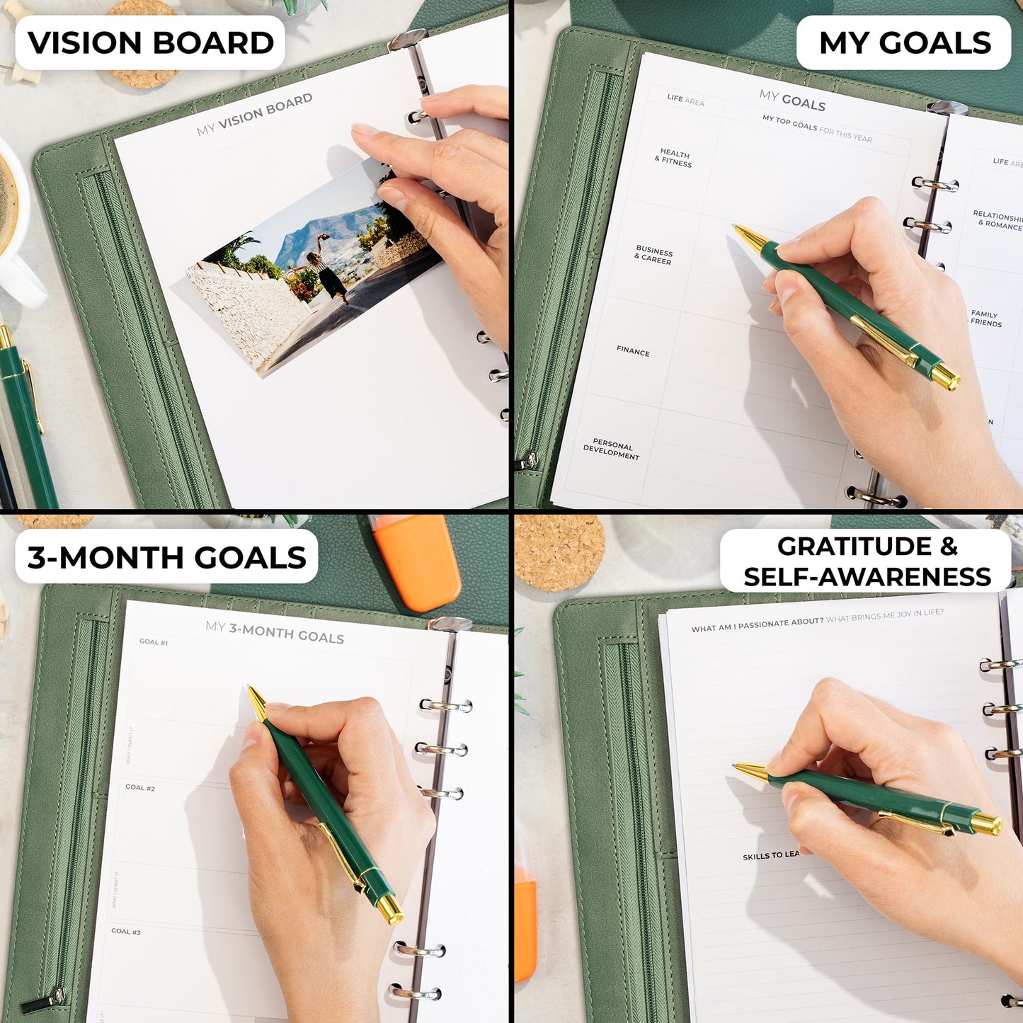 Clever Fox Weekly Planner Binder – Goal Setting Planner for Time Management & Weekly Tasks – Work & Life Organizer with To Do List & Habit Tracker – Undated, 7″ x 9″ Hardcover (Cypress)
