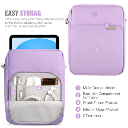 TiMOVO 9-11 Inch Tablet Sleeve Bag with Shoulder Strap for iPad 11-inch A16 2025, iPad 10th Gen. 10.9"/10.2", Galaxy Tab A9+/A11Plus 11", Purple