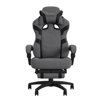 RESPAWN 110 Pro Gaming Chair - Gaming Chair with Footrest, Reclining Gaming Chair, Video Gaming Computer Desk Chair, Adjustable Desk Chair, Gaming Chairs for Adults with Headrest Pillow - Grey Fabric