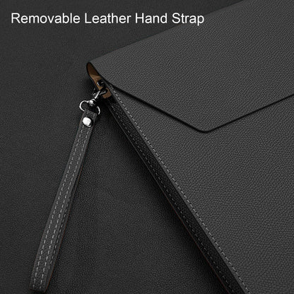 VANRA Expanding File Folder Organizer PU Leather Document Holder File Pocket Envelope Portfolio Bag with Hand Strap and Magnetic Closure for A4 Letter Size Paper (Black)