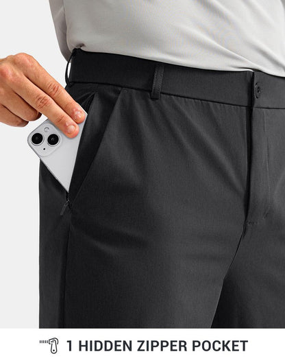 G Gradual Men's Golf Pants with 5 Pockets 30"/32"/34" Lightweight Quick Dry Stretch Work Dress Pants Casual Slacks for Men(Black,W40 L30)