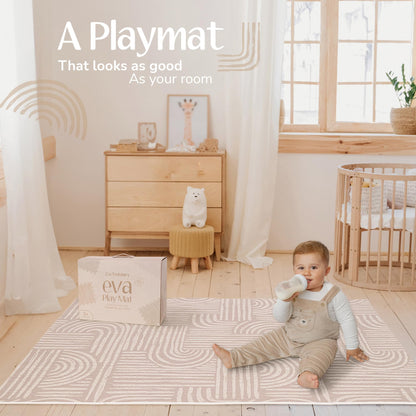 Baby Play Mat – Premium Foam Playmat for Babies & Toddlers, 67" x 48", Neutral Modern Look, Easy-Clean & Non-Toxic, Decor-Friendly Baby Floor Play Mat for Any Room. Co-Toddlery