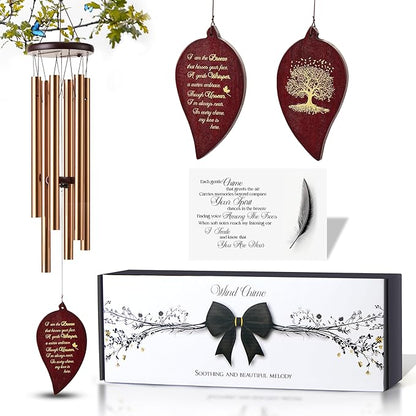 32 Inch Memorial Wind Chimes Outdoor, Sympathy Gifts for Loss of Loved One, Memorial Gifts for Loss of Mom, Sympathy Wind Chimes for Mother, Father, Brother, Sister