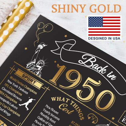 OLOSONG 75th Birthday Card for Men Women, Funny 3D Pop Up 75th Birthday Gifts for Grandma Mom Dad, Back In 1950 Happy 75 Year Old Birthday Decorations Cards for Her Him