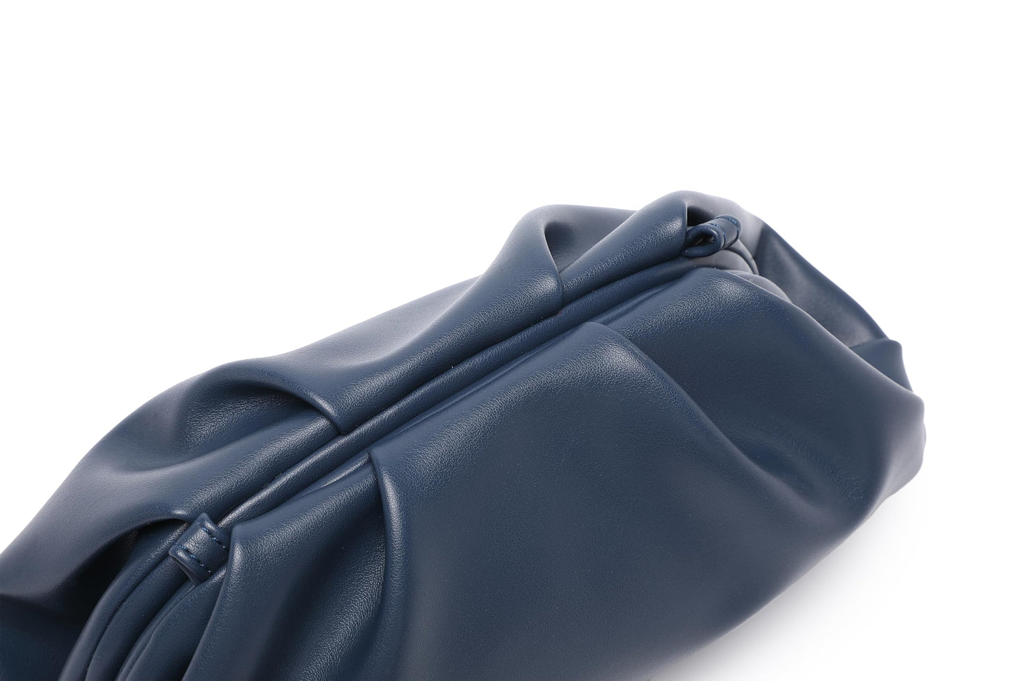 YUWITA Soft PU Leather Clutch Purses for Women Formal Elegant Luxurious Evening Bag (Navy Blue)