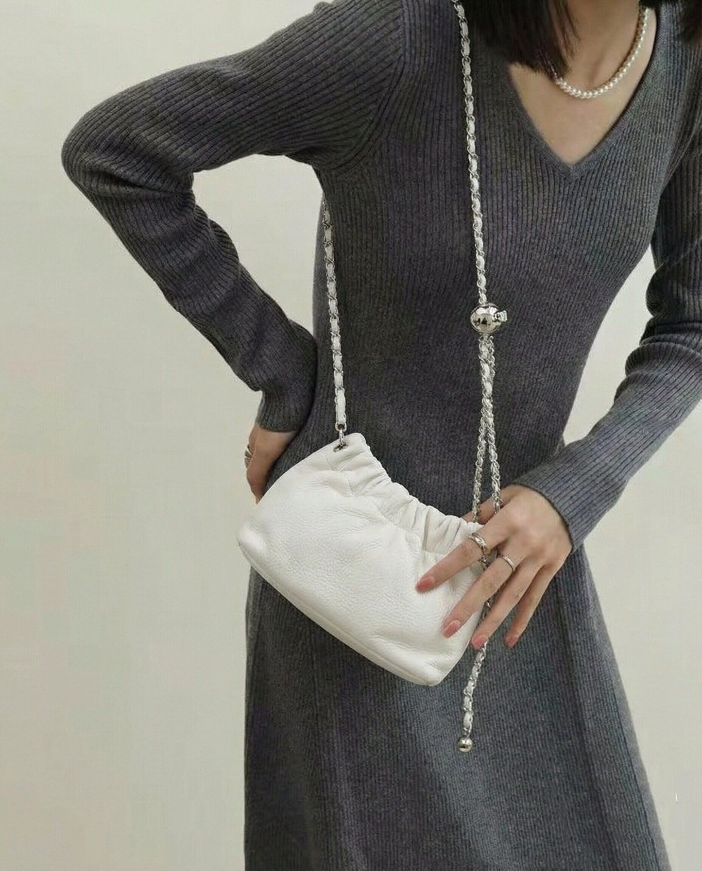 Premium Top-Grain Leather Crossbody Bag for Women Evening Purse, Trendy Dumpling Clutch & Hobo Cloud Shoulder Bag Trendy Dumpling Clutch