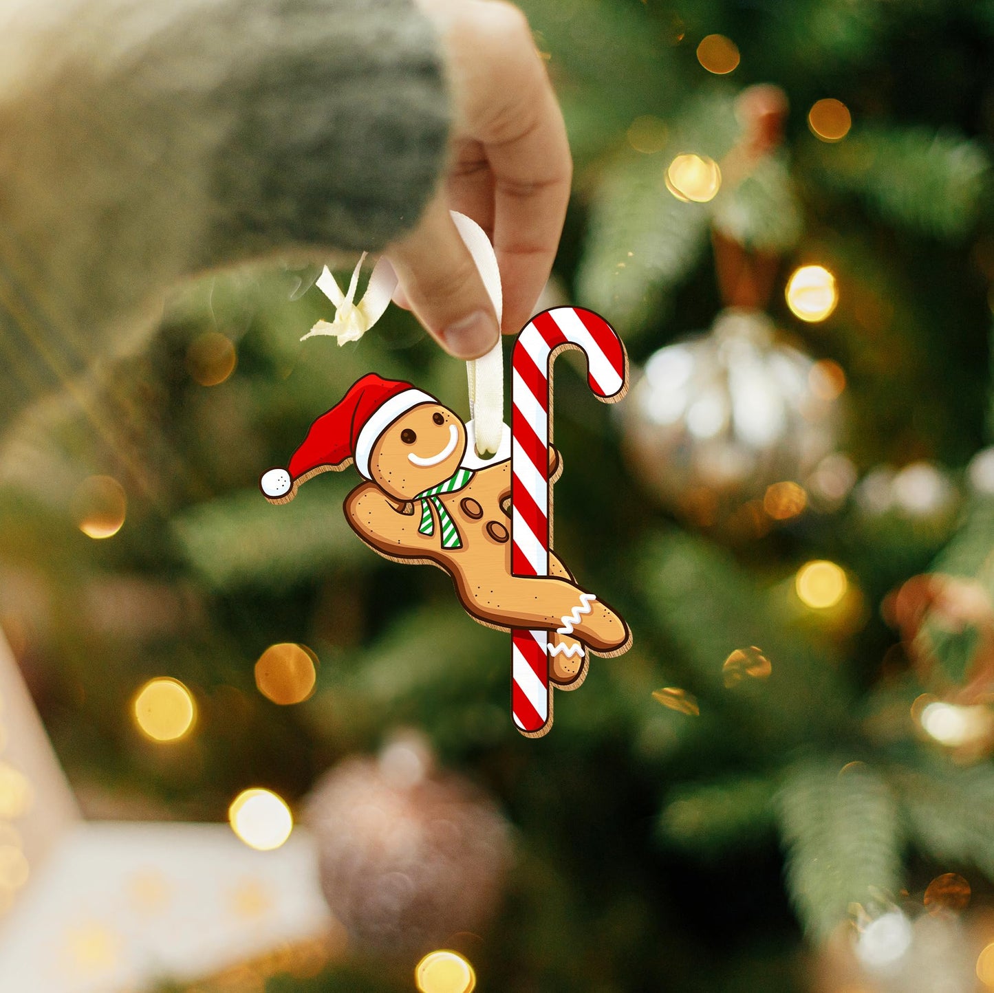 TUMSHANIP Funny Ornaments for Christmas Tree - Funny Ornaments - Gingerbread Christmas Ornament - Gingerbread Gifts for Lovers, Women, Men - Wood Ornament 2025