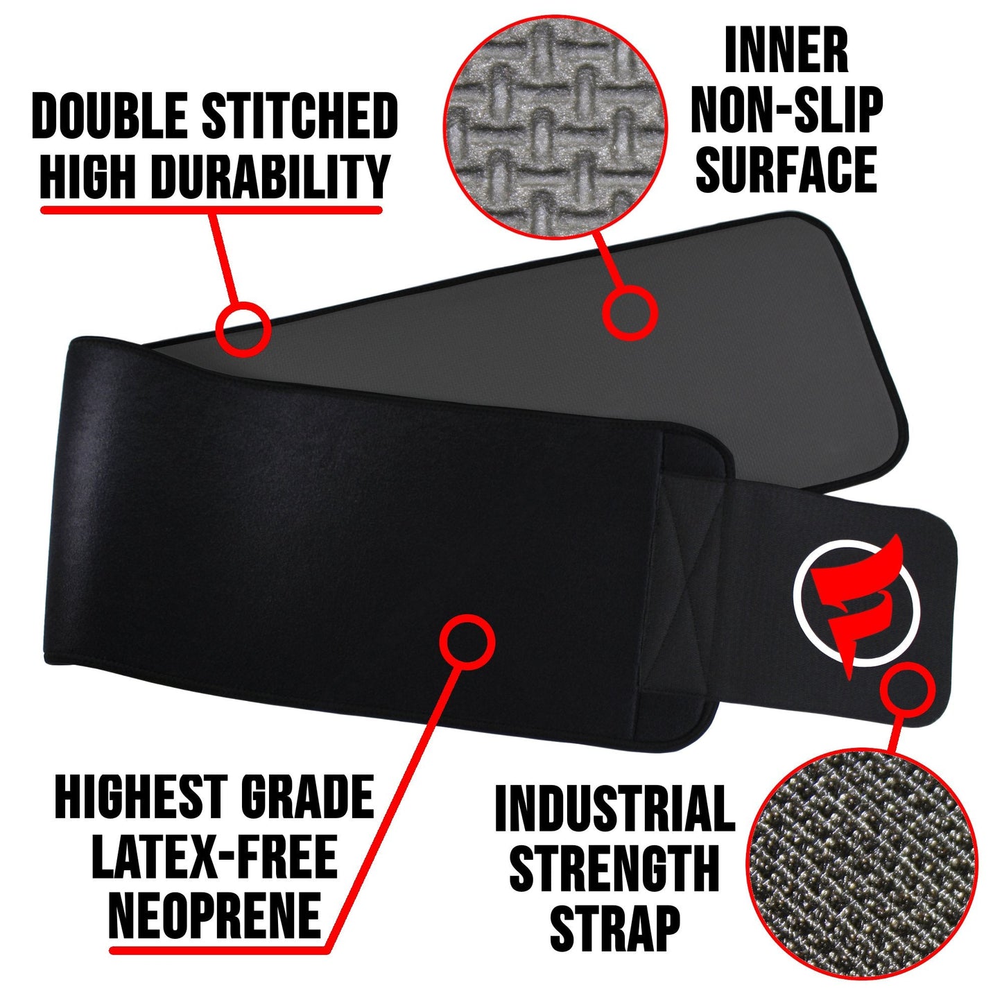 Fitru Waist Trimmer Sauna Ab Belt for Women & Men - Waist Trainer Stomach Wrap
