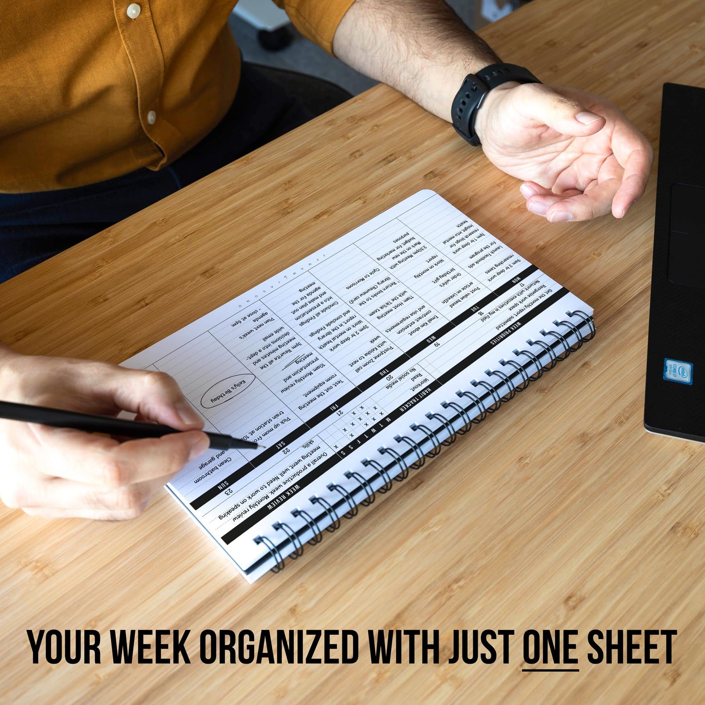 Weekly Planner 2026 (Undated) | Daily Weekly Monthly Planner PRODUCTIVE WEEKS + Pen | Habit Tracker Organizers office, academic | Week at a glance planners for men and women | 1 Full Year | V1