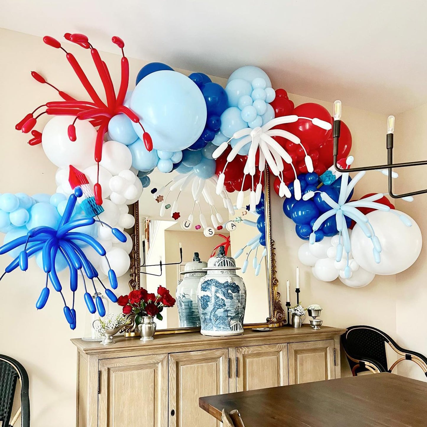 Red White Blue Balloon Arch Kit, 4th of July Independence Royal Blue Red White Latex Helium Balloon Garland for Patriotic Baseball Nautical Birthday Baby Shower Graduation Party Decorations