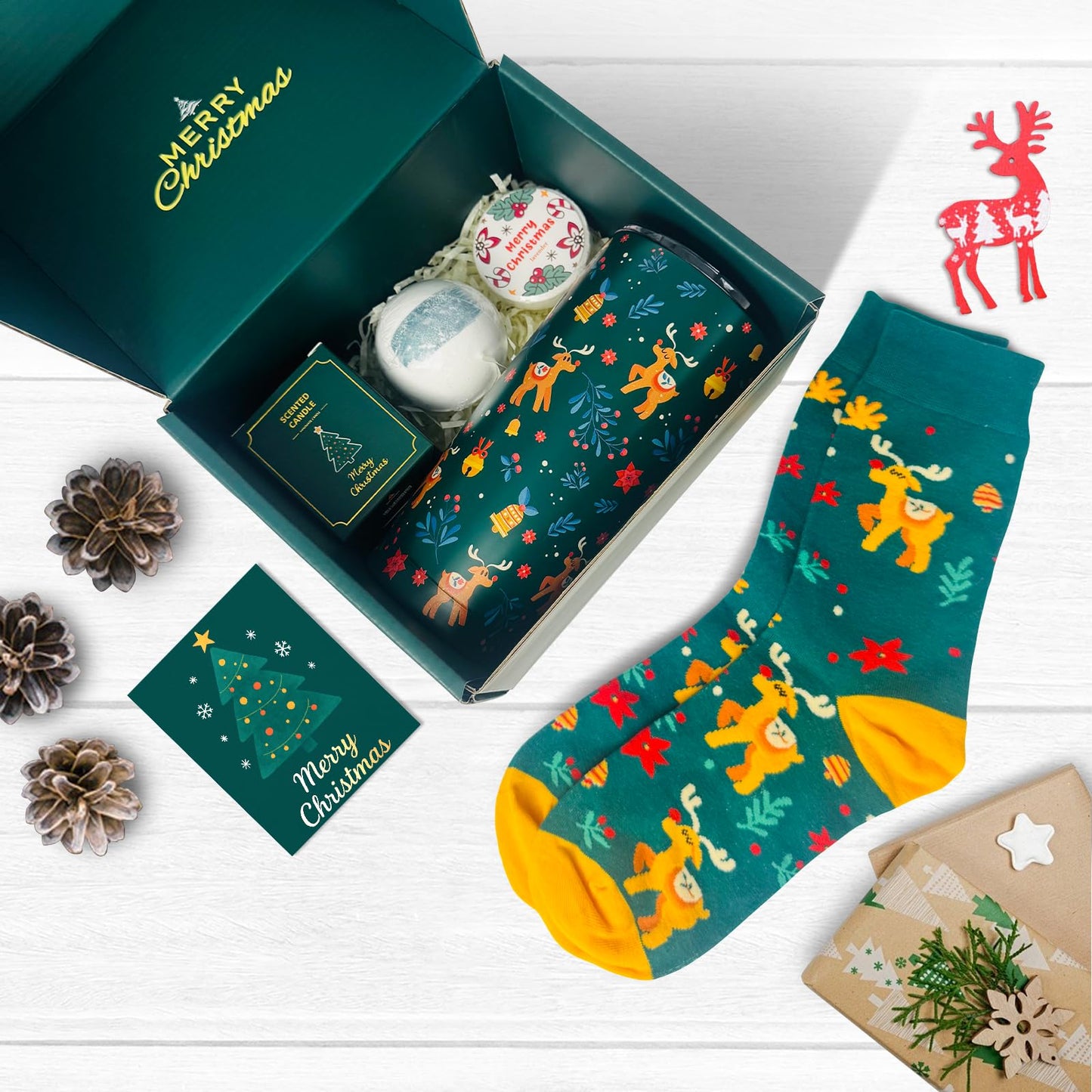 Christmas Gifts for Women 2026 Secret Santa Gifts for Women, Unique Christmas Gift Basket, Xmas Gift Set for Mom, Coworkers, Teacher, Sister, Wife, Best Friend Box White Elephant Christmas Tumbler