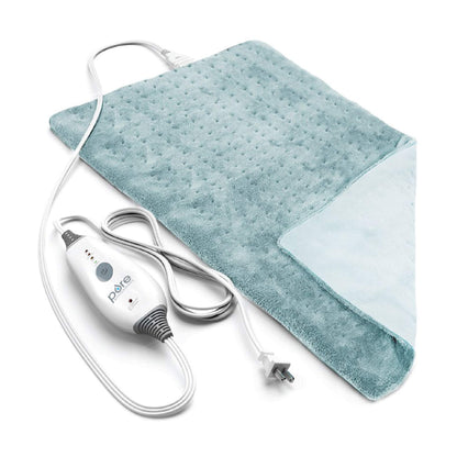 Pure Enrichment PureRelief Deluxe Heating Pad (12" x 24"), Full Body Therapy Pad with 4 InstaHeat Settings, Soft Machine-Washable Microplush Fabric and 2-Hour Auto Safety Shut-Off (Sea Glass)