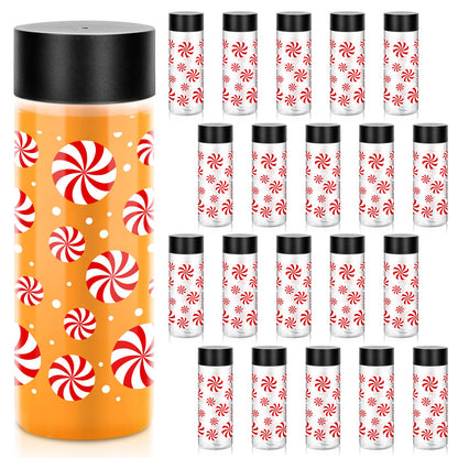 FYSUIMU 24 Pcs Christmas Plastic Cups with Lids Xmas Candy Reusable Plastic Tumbler Empty Clear Drink Containers Water Bottles for Storing Smoothie Milk Tea Juice Beverages Xmas Party Favors Supplies