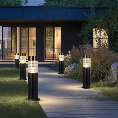 Landscape Path Light Waterproof Outdoor Landscape Lighting 60CM Outdoor Pathway Light Aluminum Modern Bollard Lights Modern Black Driveway Lighting Lawn Floor Lamp For Walkway Patio Yard Garden