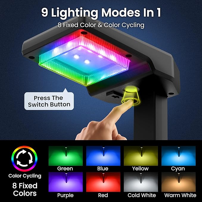 Solar Lights Outdoor, 6Pack Smart Pathway Lights with Color Changing &Sync, 9Modes (Warm/Cool White,RGB) for Driveway,Walkway,Garden,Yard,Fence,Patio,Lawn,Step Waterproof