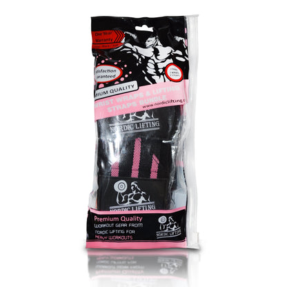 Wrist Wraps + Lifting Straps Bundle (2 Pairs) for Weightlifting, Cross Training, Workout, Gym, Powerlifting, Bodybuilding -Support for Women & Men, No Injury during Weight Lifting-Pink