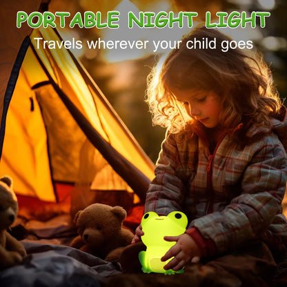 Lampeez Frog Night Light, Cute Frog Gifts, Soft Silicone Lamp Nursery Nightlight LED Night Light, Bedroom Decor as Xmas Birthday Gifts for Boys Girls
