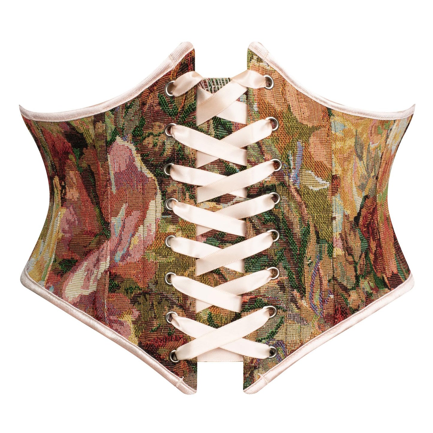 Scarlet Darkness Corset Belt for Women Floral Lace Up Boned Underbust Corset Waist Belts Baroque Floral 6