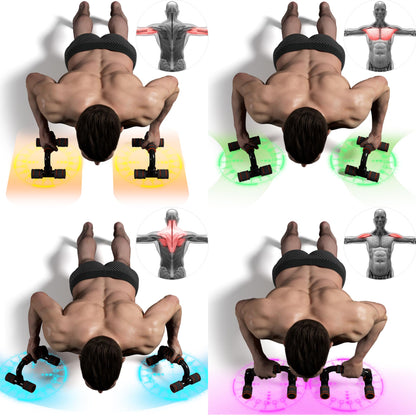 Readaeer Push Up Bars Gym Exercise Equipment Fitness 1 Pair Pushup Handles with Cushioned Foam Grip and Non-Slip Sturdy Structure Push Up Bars for Men & Women (Orange)