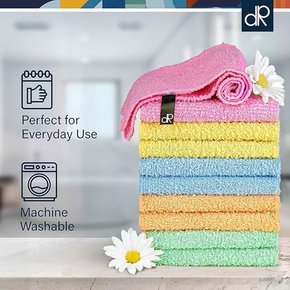 DecorRack 20 Pack 100% Cotton Wash Cloth, Luxurious Soft, 12 x 12 inch Ultra