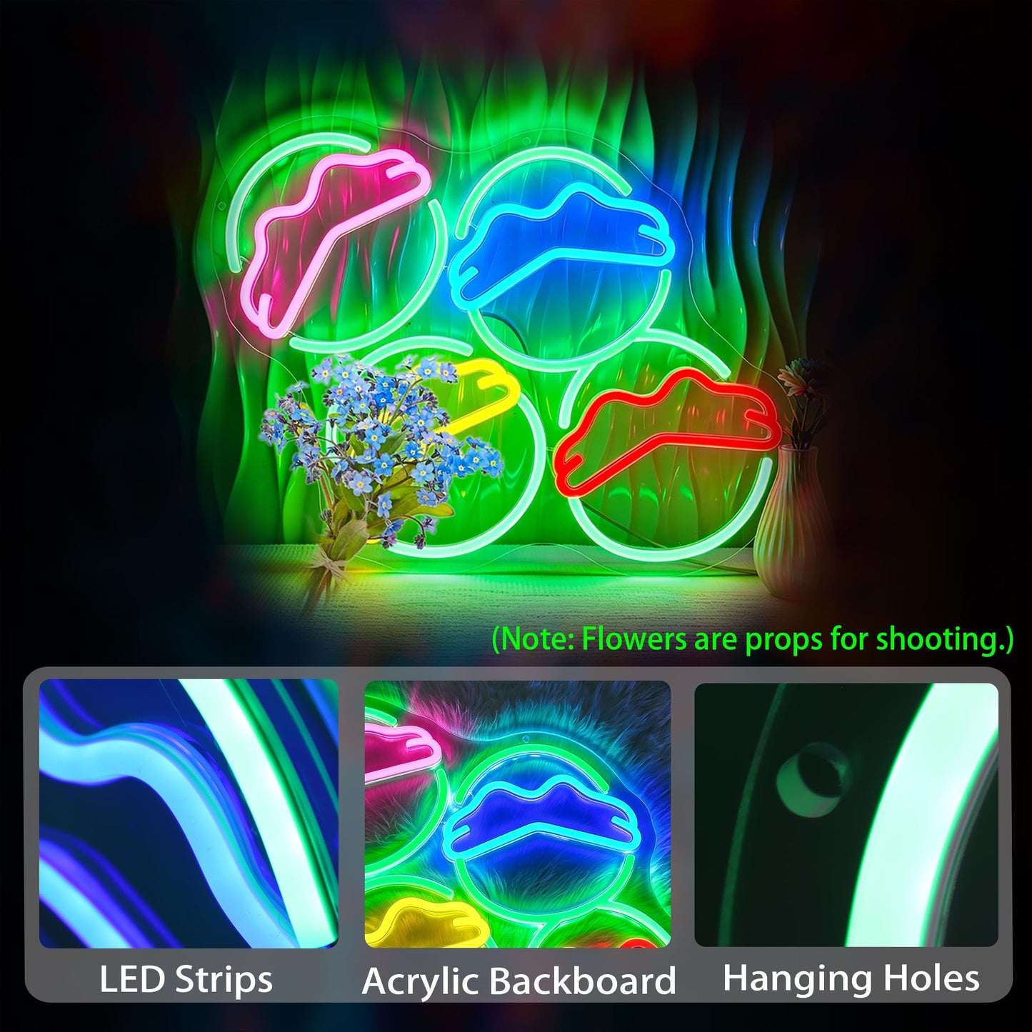 Bkuupau Neon Sign, Neon Signs for Wall Decor - Dimmable LED Light Signs Home Decor for Bedroom, Man Cave, Gaming Room, Party, Club, Bar Decoration - Christmas Halloween Easter Gift