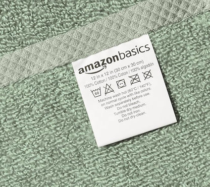 Amazon basics cotton washcloths, Lightweight quick-dry, seafoam green