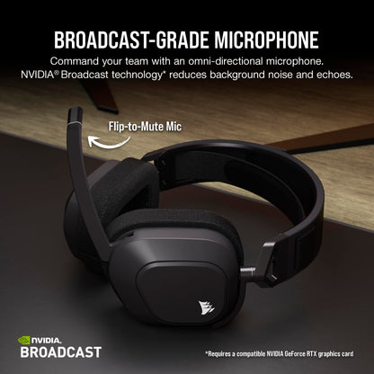 Corsair HS80 MAX Wireless Multiplatform Gaming Headset with Bluetooth – Dolby Atmos – Broadcast Quality Microphone – iCUE Compatible – PC, Mac, PS5, PS4, Mobile – Steel Gray