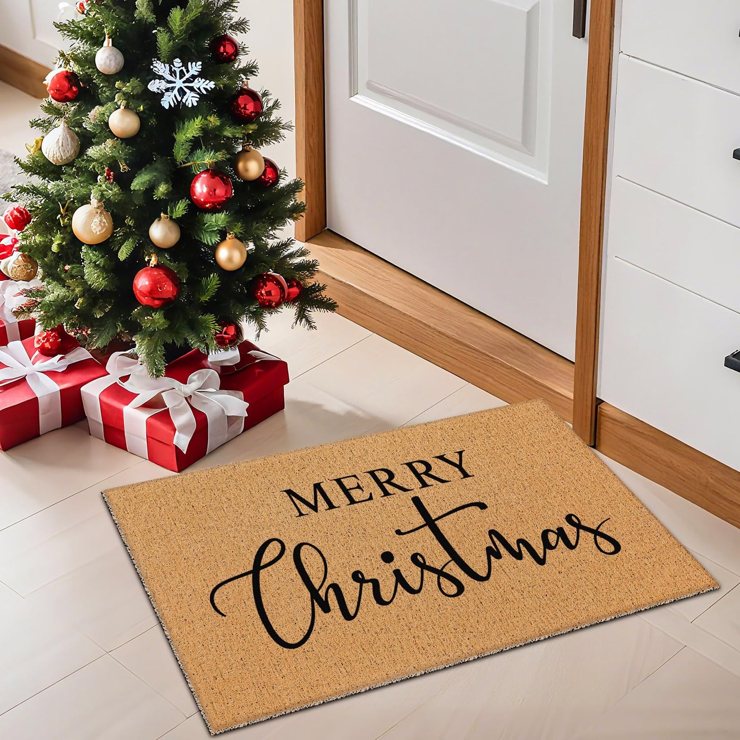 Yookeer 14 Pcs Winter Christmas Stencils for Door Mats Crafts Reusable Merry Christmas Welcome Winter Templates Large Stencil for Painting on Wood Sign Wall Doormat DIY Project