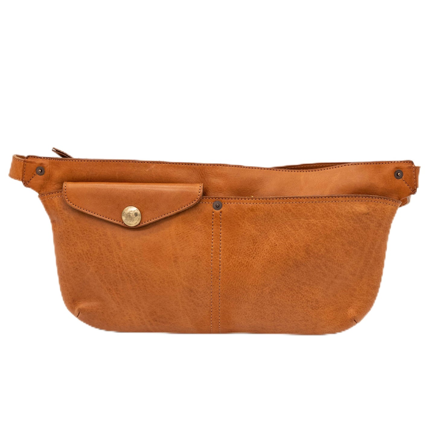 Leather Crossbody Handbag with Gold Accent Premium Leather Belt Bag - Stylish Hands-Free Fanny Pack for Everyday Adventures (Brown)