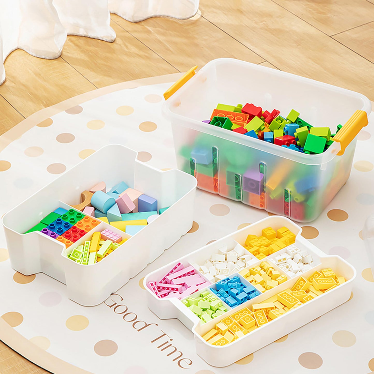 ihomecooker 13 QT Plastic Storage Box with Removable Tray Craft Organizers and Storage Clear Storage Container with lid for Arts & Crafts, Playdoh, Beads, Crayons