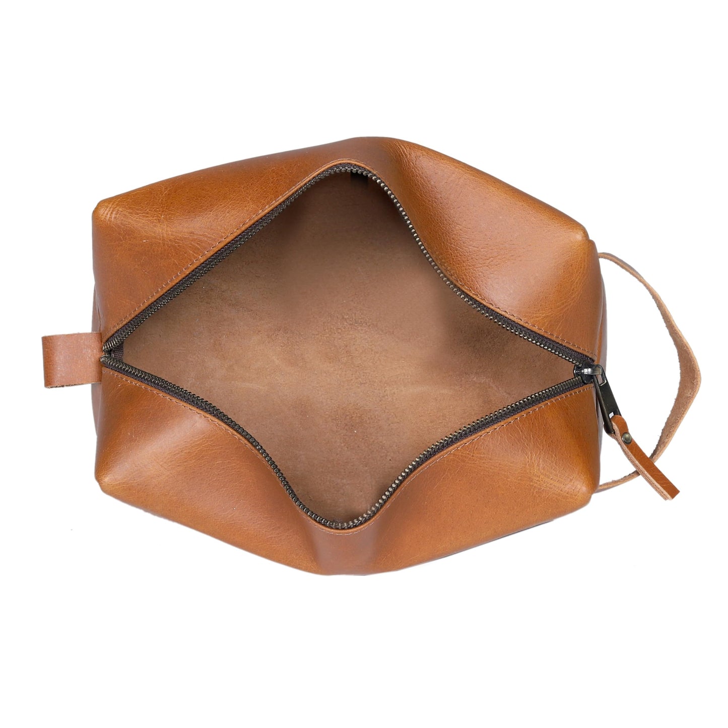 cuero Buffalo Leather Dopp Kit for Men and Women, Travel Toiletry Bag, Shaving and Cosmetic Organizer with Zipper Closure, Tan