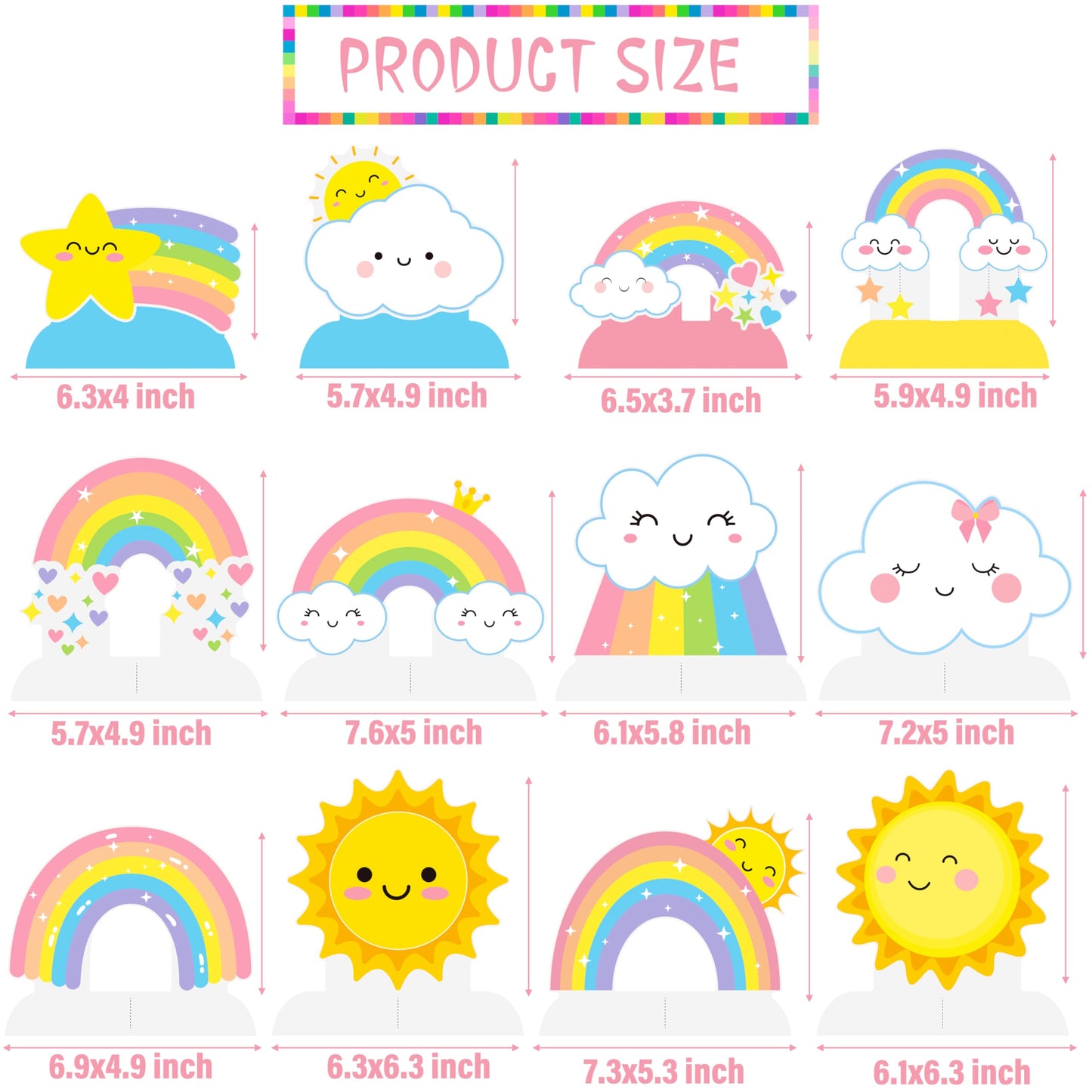 Rainbow Party Honeycomb Centerpieces Rainbow Birthday Party Decorations Cloud Sun Star Rainbow Theme Party Centerpiece Decoration for Rainbow Birthday Party Baby Shower Supplies