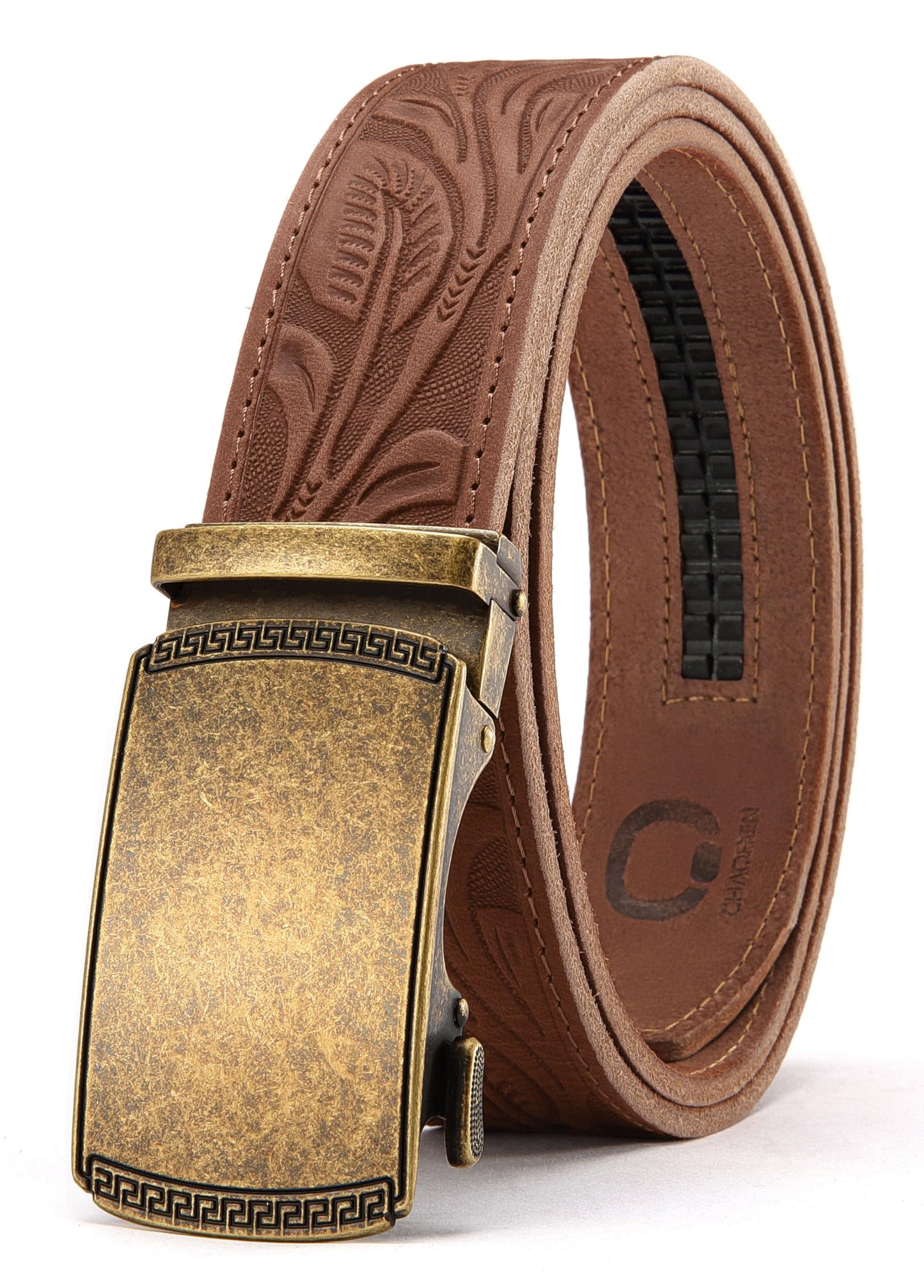 CHAOREN Mens Belt Leather Ratchet Belt - Customizable Fit, Effortless Style (35mm)
