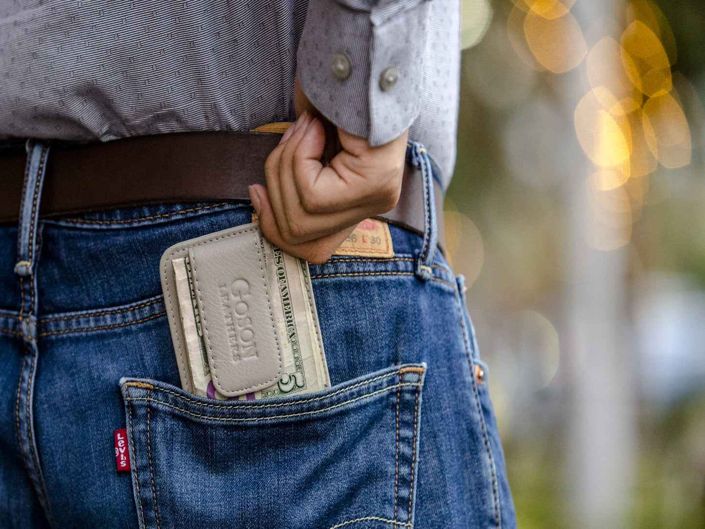 Goson Leather Money Clip Wallet for Men, Front Pocket Wallet, Credit Card Holder, Slim Minimalist Wallet