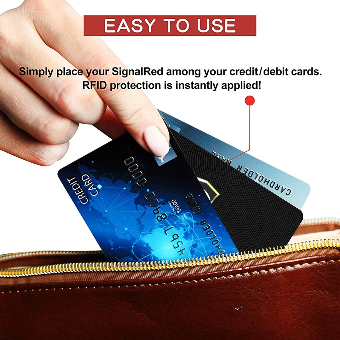 SaiTech IT 5 Pack RFID Blocking Card, One Card Protects Entire Wallet Purse, NFC Contactless Bank Debit Credit Card Protector ID ATM Guard Card Blocker–(Black)