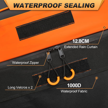 Sailnovo Car Rooftop Cargo Carrier Roof Bag, 15 Cubic Feet Waterproof Rooftop Cargo Carrier Bag, Fit Car with Without Luggage Rack - Cartop Carrier Bag with Tie-Down Strap, Safety Hook