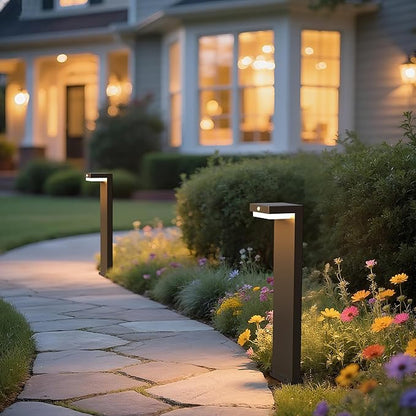 Solar Pathway Lights - Walkway Solar Lights for Outside - PIR Sensor & Two Lighting Modes - Rechargeable Battery Lasts Up To 55 Hours - 3000K - IP44 Weather Resistant - 2 Pack - 20.5" Height