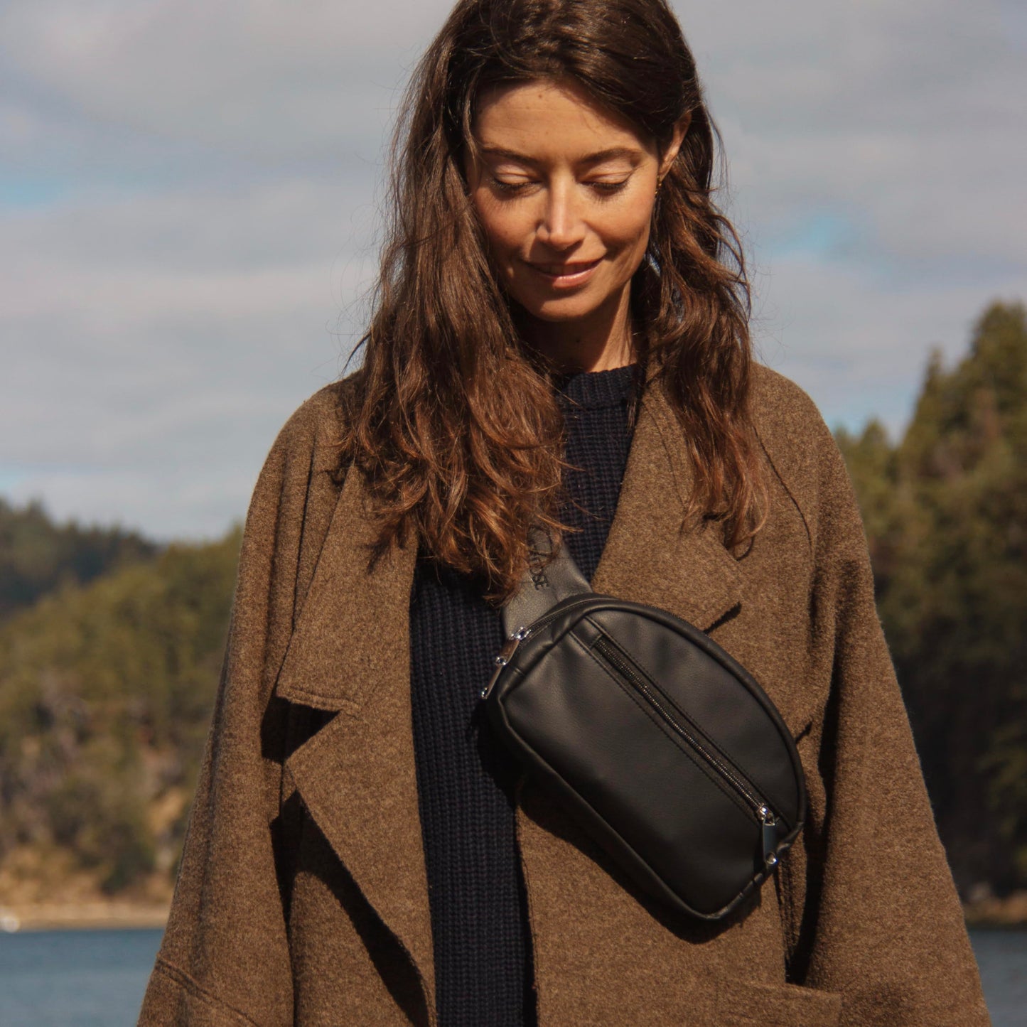 HigherDOSE EMF Blocking Black Fanny Pack - Vegan Leather Waist Bag for Women & Men - Shields Against Harmful Electromagnetic Waves - Includes Crossbody Strap & Adjustable Waistband