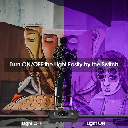 2 Pack 300W LED Black Light,Black Flood Light Outdoor with Plug and Switch, IP66 Waterproof Blacklight Flood Light Neon Glow for Glow Party, Halloween, Fluorescent Poster, Body Paint, Aquarium