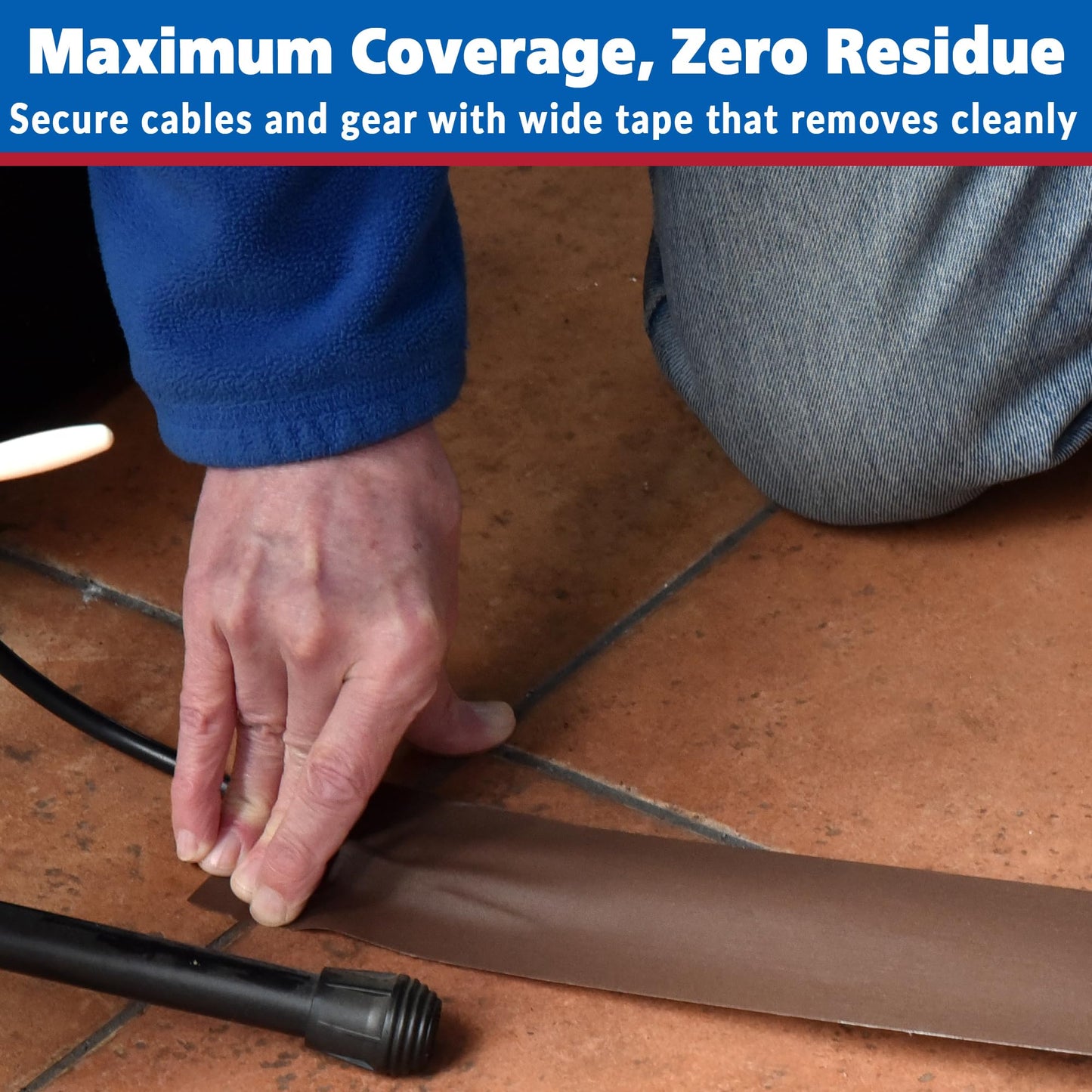 Gaffer Power Brown Gaffer Tape 3” x 30 Yards – No Residue, Made in USA, Professional Grade, Non-Reflective Matte Cloth Tape for Floor, Stage & Cable Management