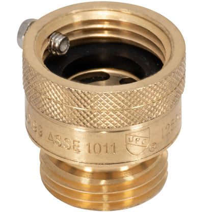 Eastman 3/4 Inch FHT x 3/4 Inch MHT Hose Bibb Anti Siphon Vacuum Breaker, Brass Plumbing Fitting, 20199