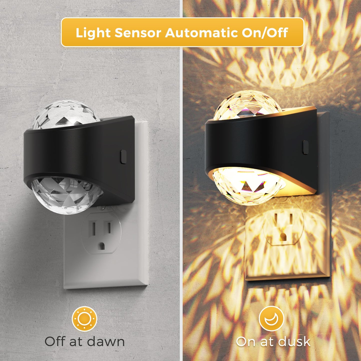 L LOHAS LED Night Lights Plug into Wall, Projector Night Light with Dusk to Dawn Sensor,1600K/3000K/5000K Adjustable, Nightlight for Kids Hallway Christmas Gift