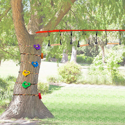 SELEWARE 3-Pack Kids Monkey Bars for Backyard & Indoor – Hanging Monkey Bars Ninja Line Accessories, Ninja Warrior Accessories for Obstacle Course Training