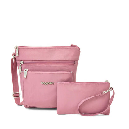Baggallini Pocket Crossbody Bags for Women 8x8 Small Lightweight Durable Water-resistant Travel Purse W/Rfid