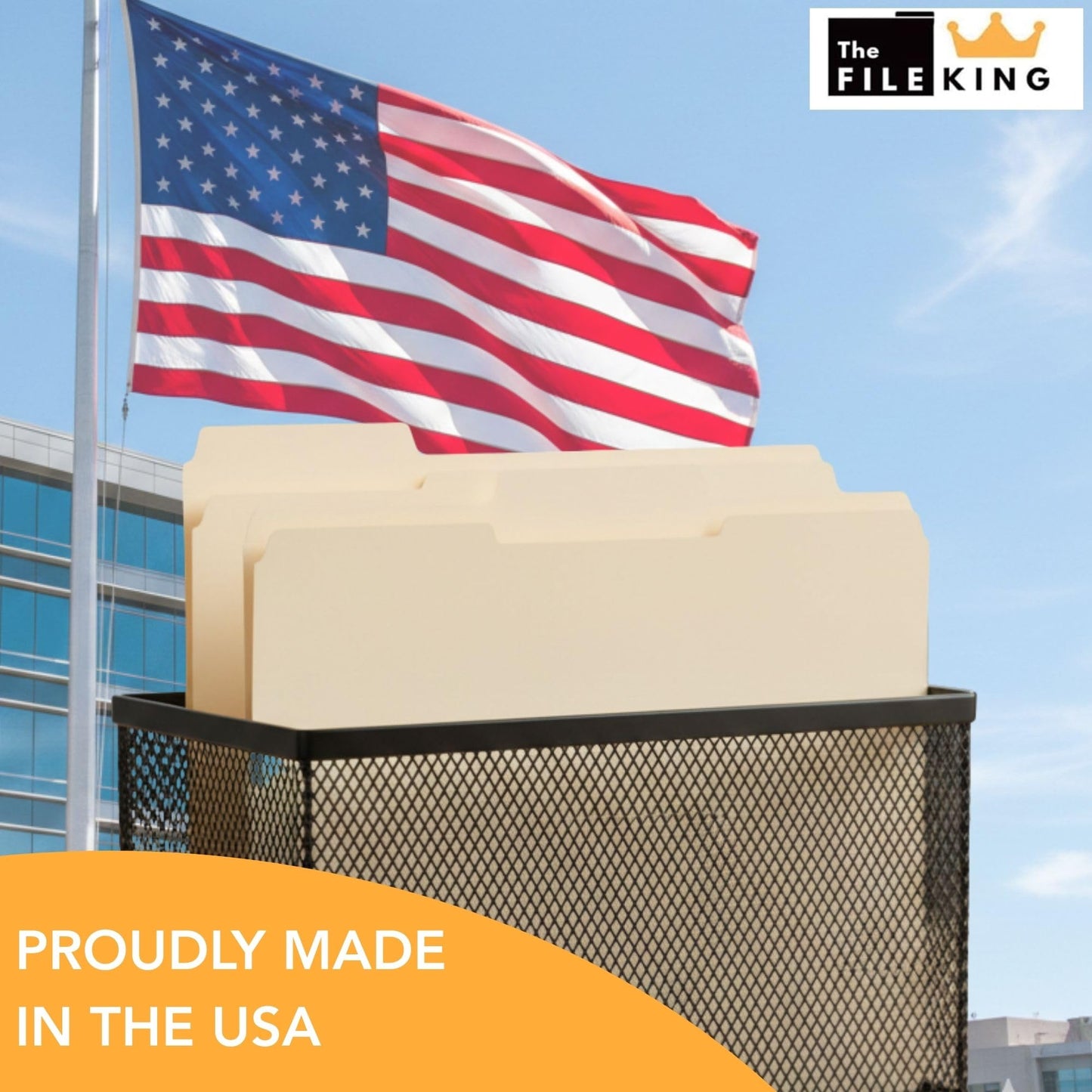 The File King 1/3 Cut File Folders Letter Size - 100 Pack | Manilla Folders 8.5 x 11 | Assorted 3 Tabs | Heavy Duty 11-Point Fiber | Made in USA | Undercut Front Style | Easy Labeling & Organization