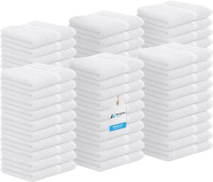 Avalon Towels Cotton Washcloths – Size 12x12 Inches, 100% Ring Spun Cotton