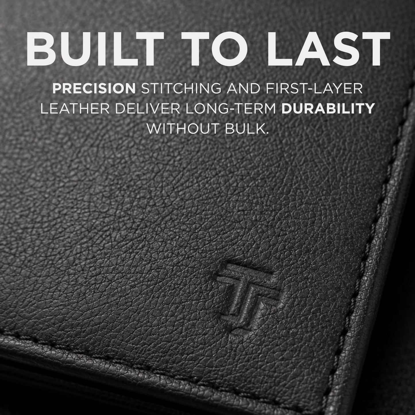 TRUTANN Black Leather Wallet – TrifoldCard Holder | Real Genuine Leather Mens Wallet | RFID Secure | Fits 8 Cards | Tap to Pay Feature | Quality Credit Card Holder